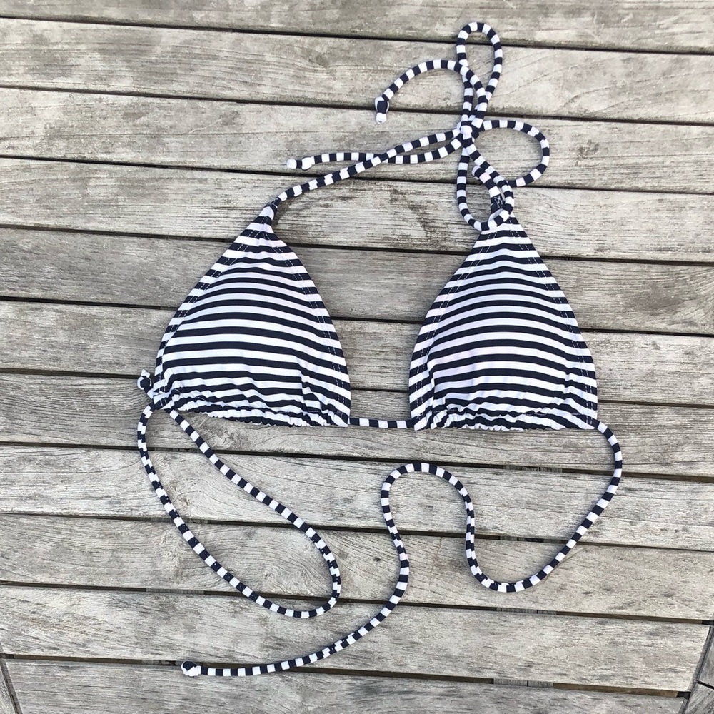 striped triangle bikini top